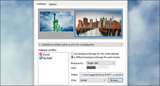 How to set different wallpapers on dual monitors in windows 7,8 and 10