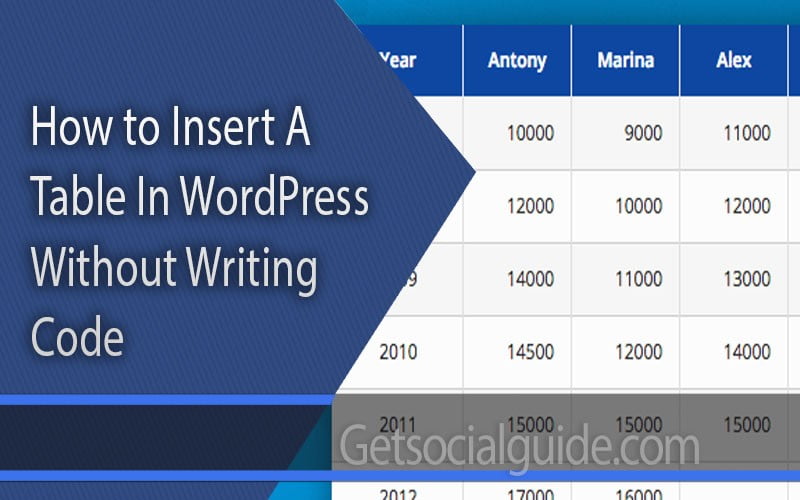 How To Insert A Table In WordPress Without Writing Code WordPress 