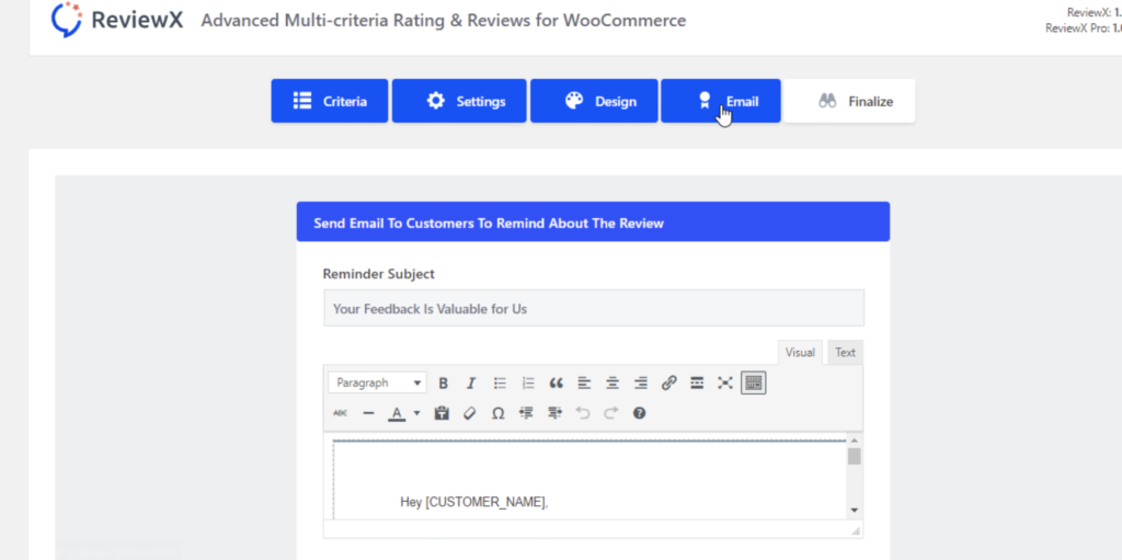 review reminder email for Woocommerce