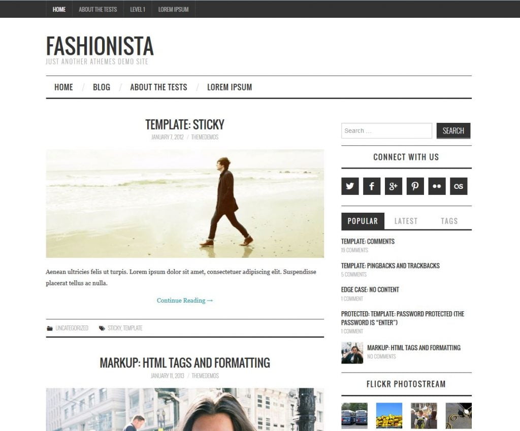 free magazine wordpress theme fashionista