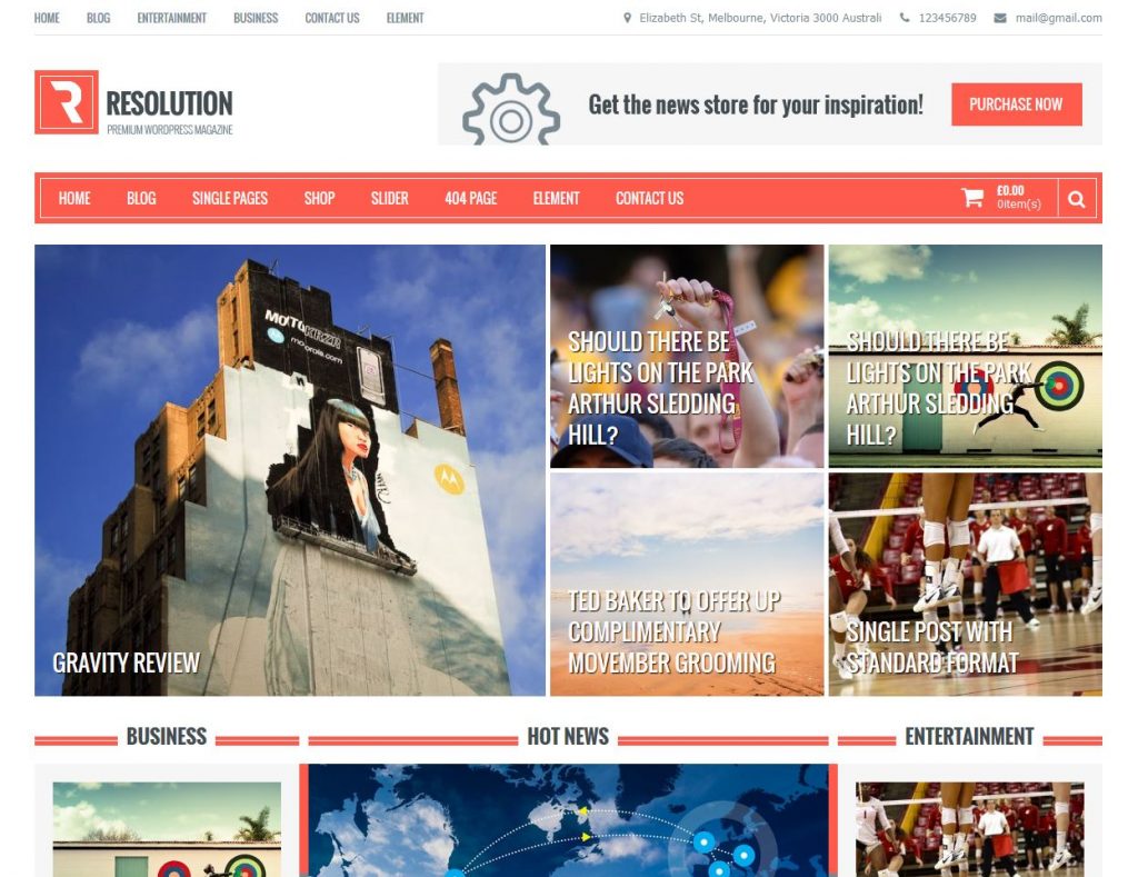 free magazine wordpress theme resolution