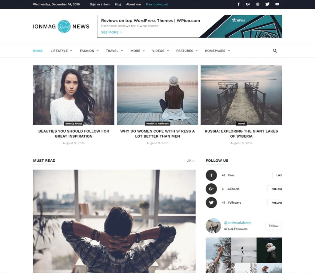 ionMag I Free Premium WordPress magazine Theme