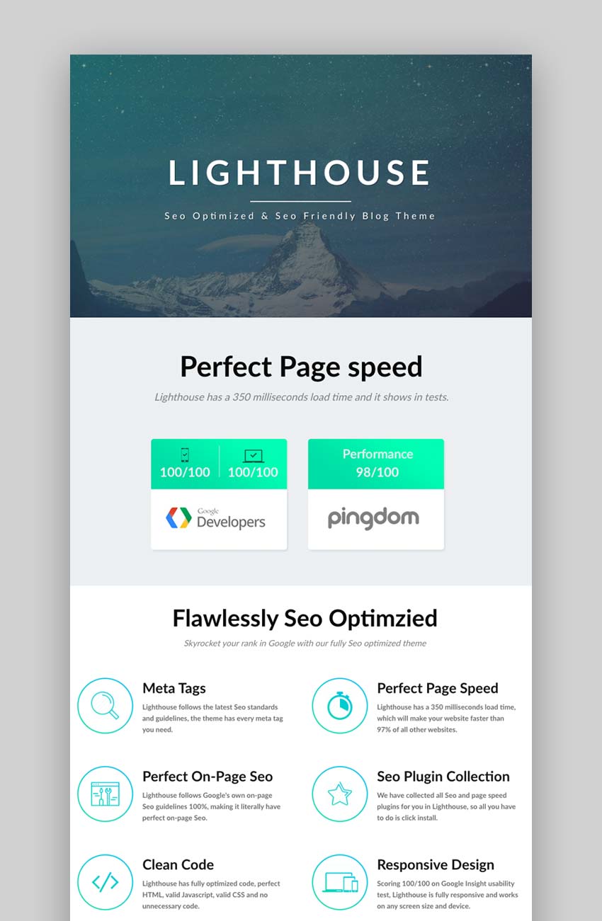 Lighthouse Blog - SEO Optimized Blogging Theme