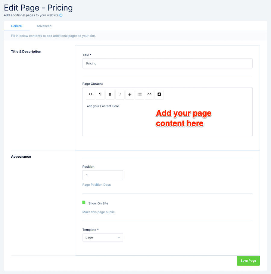 Create Additional Pages