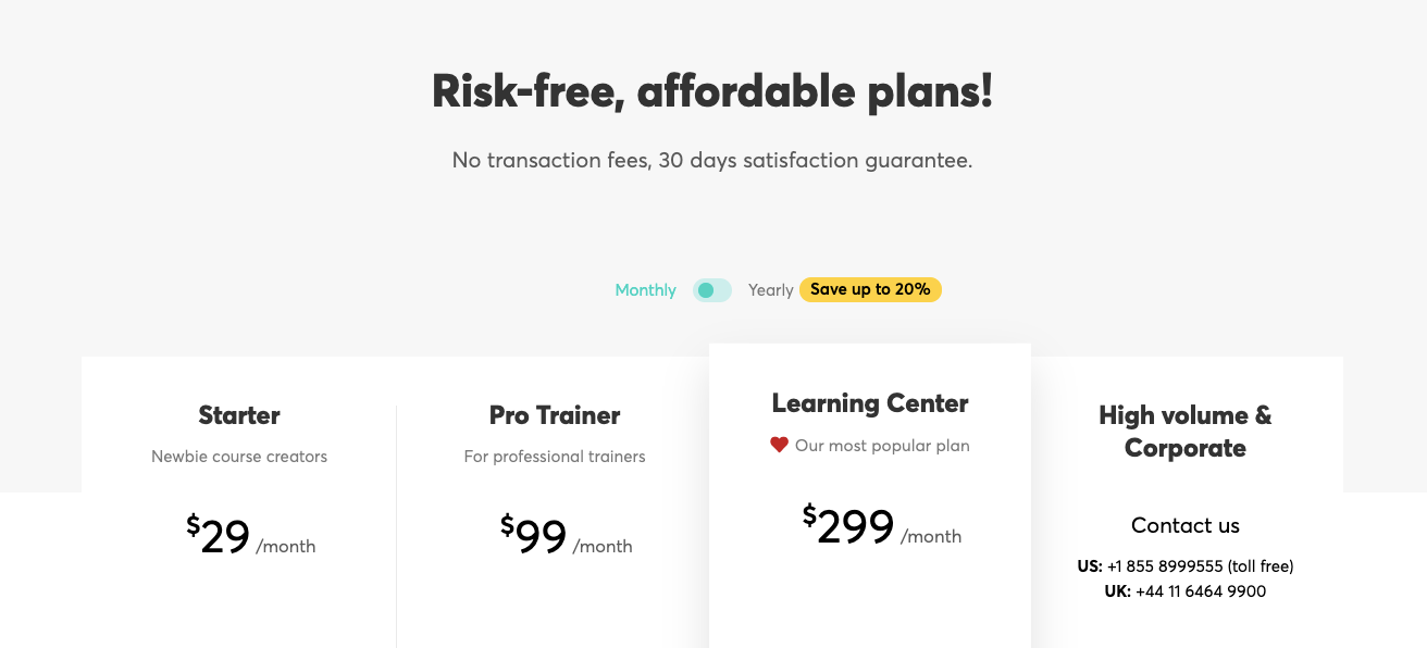 LearnWorlds Pricing