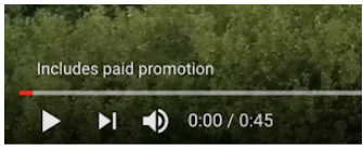 Sponsored content disclaimer on video
