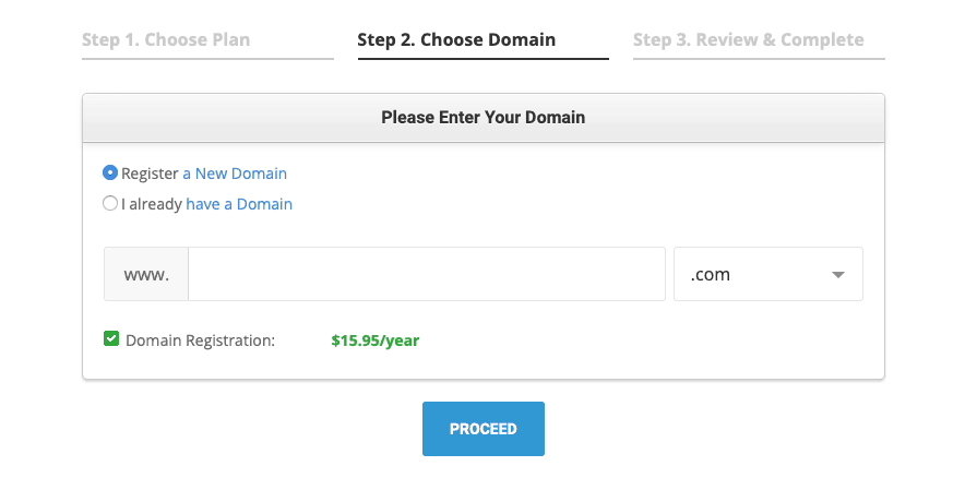 domain registration with siteground