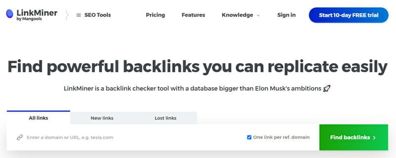 LinkMiner backlink tracker