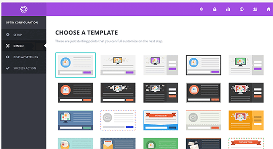 Choose a popup template in Bloom