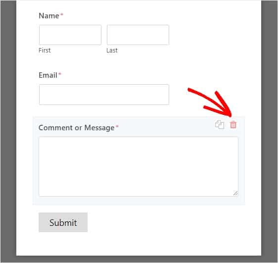 how to delete a form field