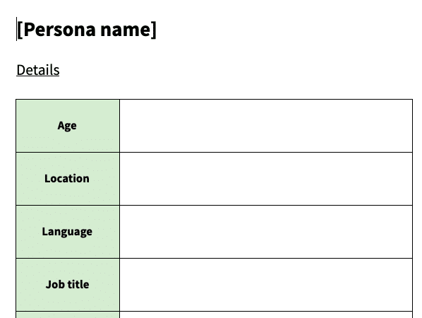 buyer persona template preview