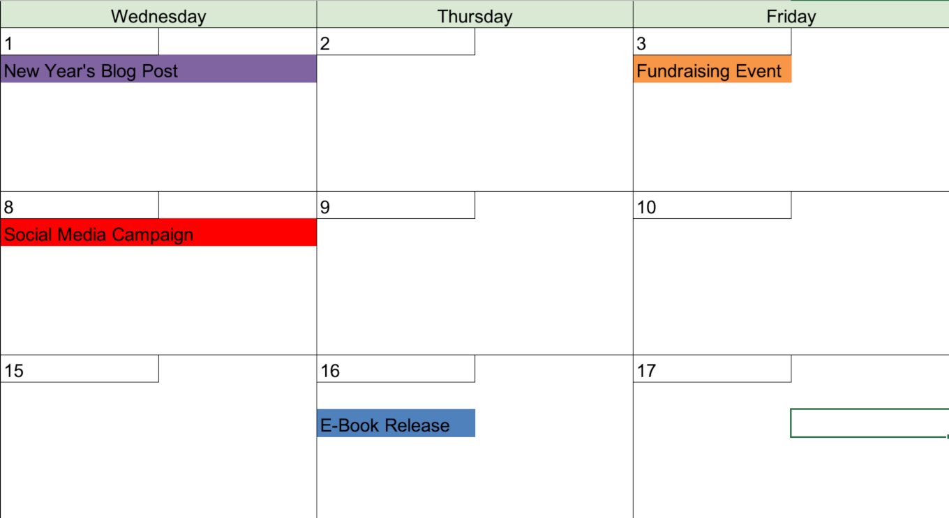 Additional color coding on the calendar