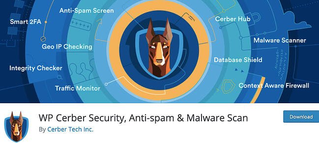 listing page of WP Cerber Security, Anti-Spam & Malware Scan plugin for WordPress