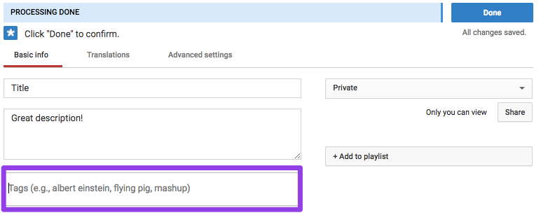 youtube video optimization tags