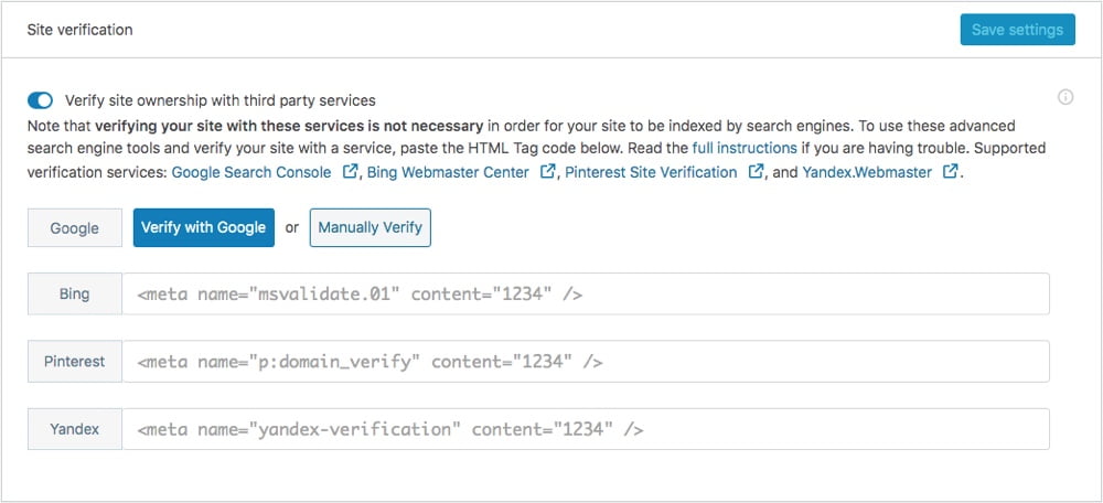 Jetpack site verification