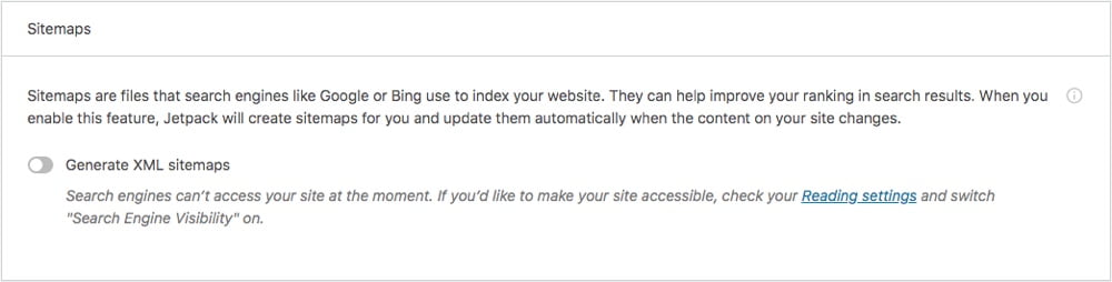 Jetpack sitemaps