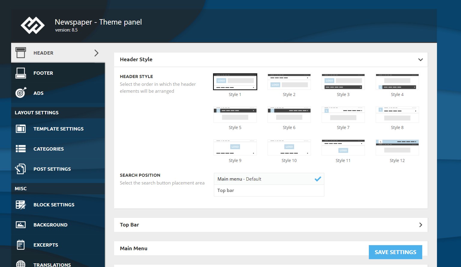 How to edit header in WordPress with Newspaper theme