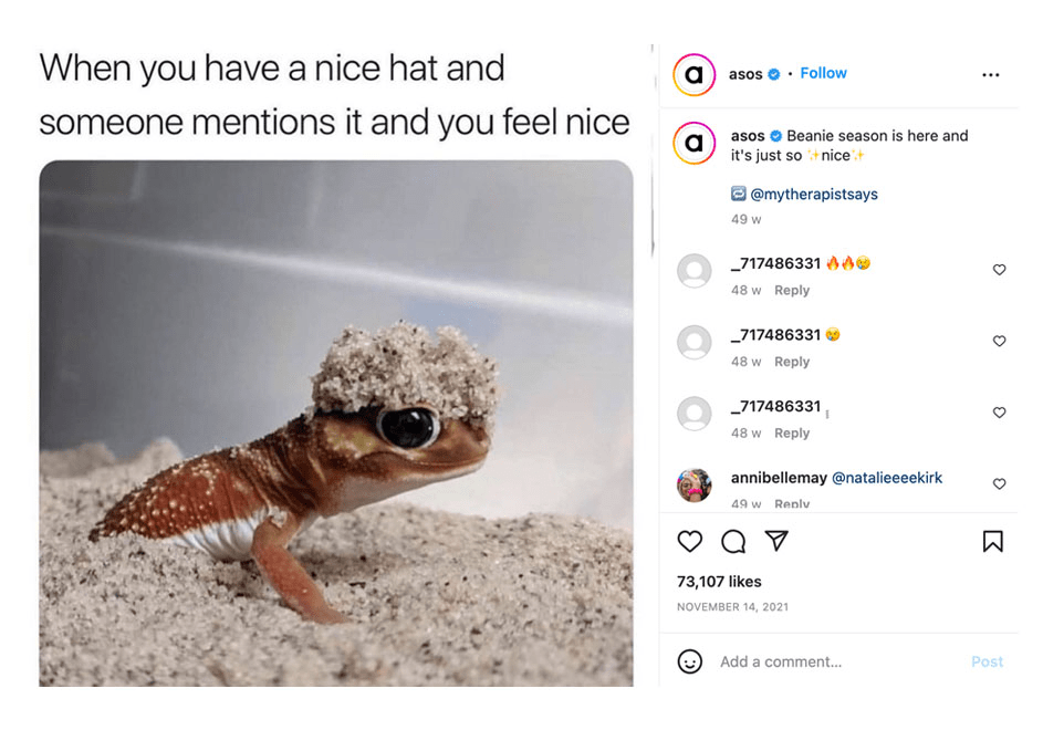 Social media meme campaign Asos