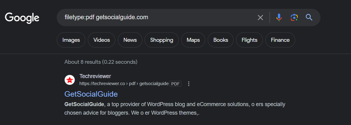 How To Search PDF files on Google - GetSocialGuide - WordPress Tips and Tricks for Amateur Bloggers