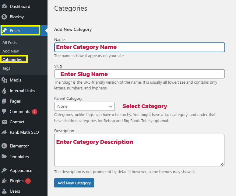 WordPress Categories