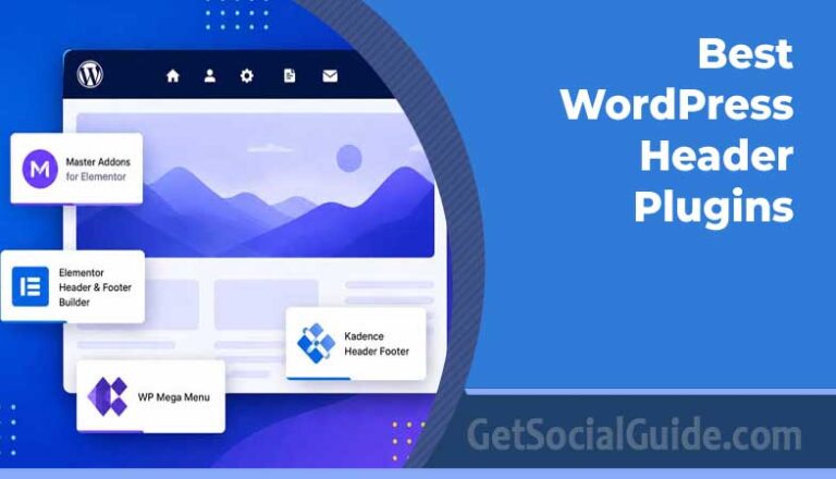 User interface of a WordPress header plugin showing drag and drop elements