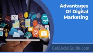 digital marketing concept showing social media, SEO, email marketing, and analytics for business growth