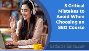 A student carefully evaluating different online SEO courses to avoid outdated marketing tactics