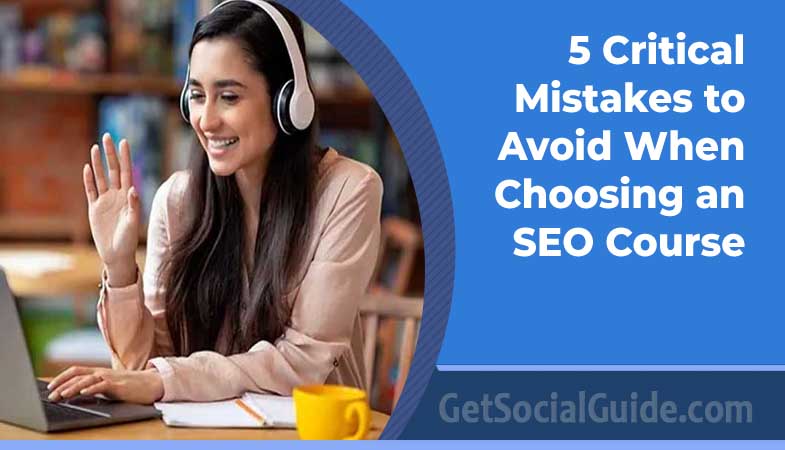 A student carefully evaluating different online SEO courses to avoid outdated marketing tactics