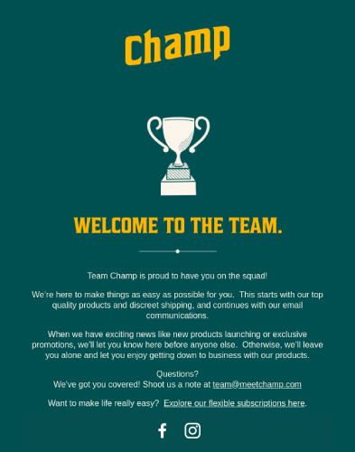 Score welcome message focusing on community and resources