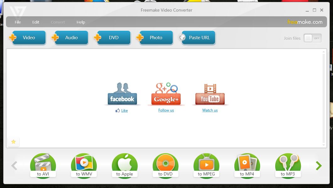 Freemake Video Converter interface with format selection and conversion options