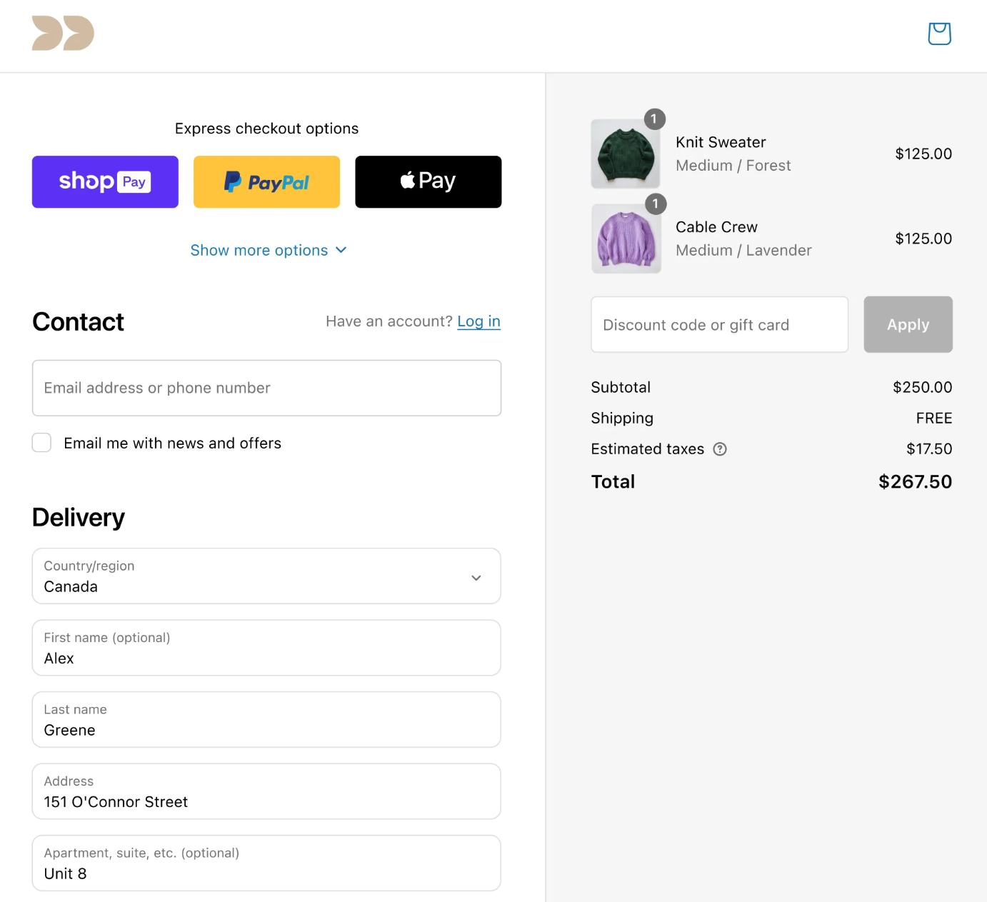 Shopify Starter Plan dashboard with sell links feature showing product management and analytics for social selling
