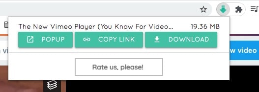 Video Downloader for Web extension popup