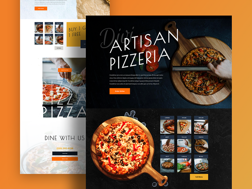 Dribbble design by Elegant Themes showing a corporate website layout