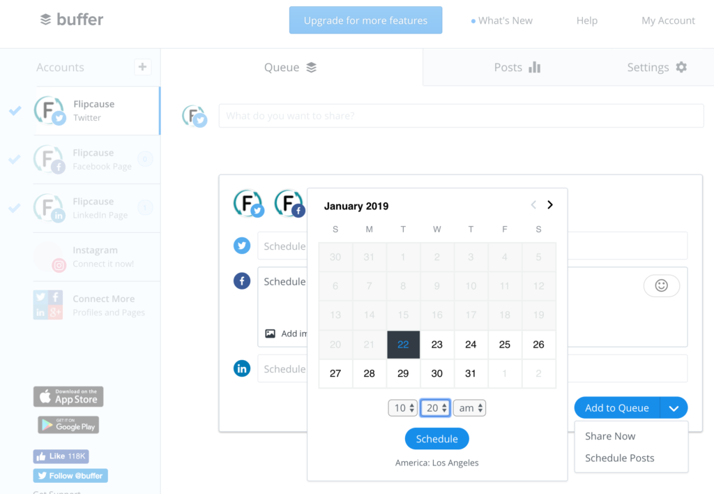 Buffer scheduling interface