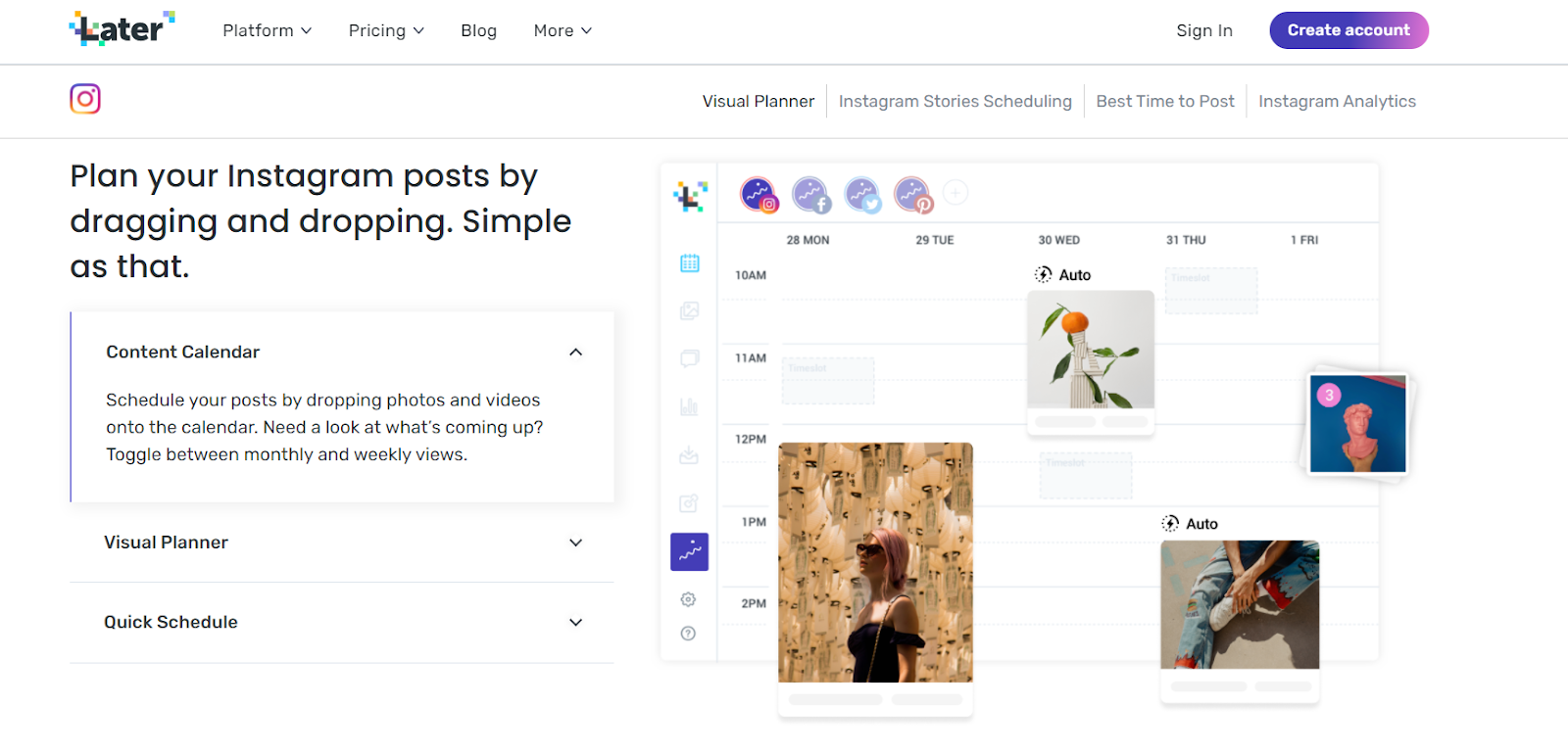Later drag-and-drop visual planner