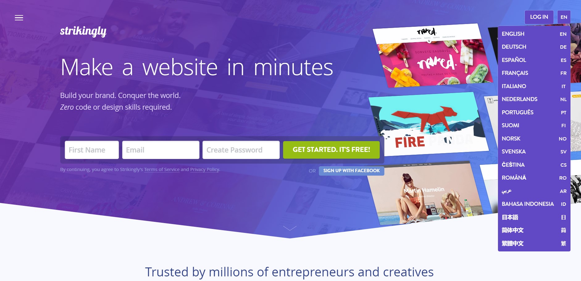 Free Website Builders with Custom Domain - Strikingly