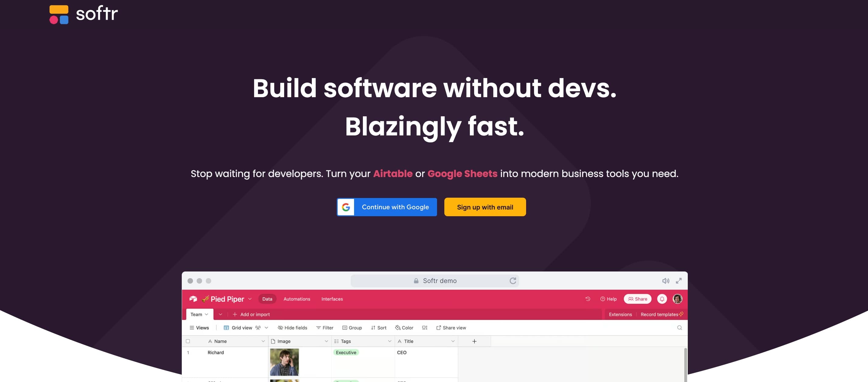 Free Website Builders with Custom Domain - Softr