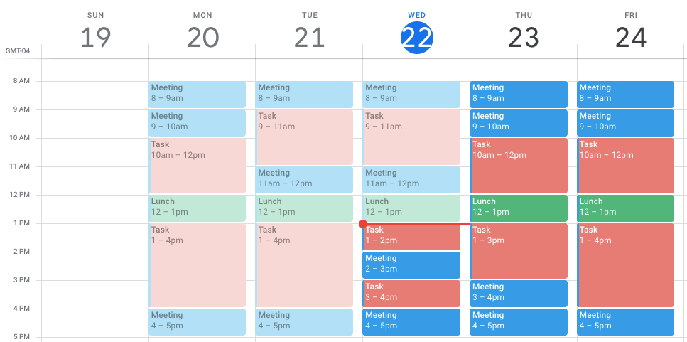 17 Best Google Calendar Alternatives 6 TimeBlocks calendar showing time blocking method with different colors for tasks