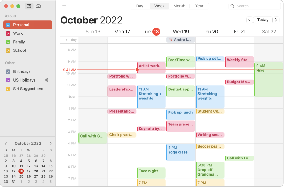 17 Best Google Calendar Alternatives 8 Apple Calendar interface on Mac showing month view and event details