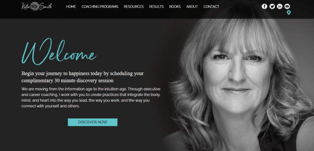 Katie Smith Career Coaching website with vintage color theme