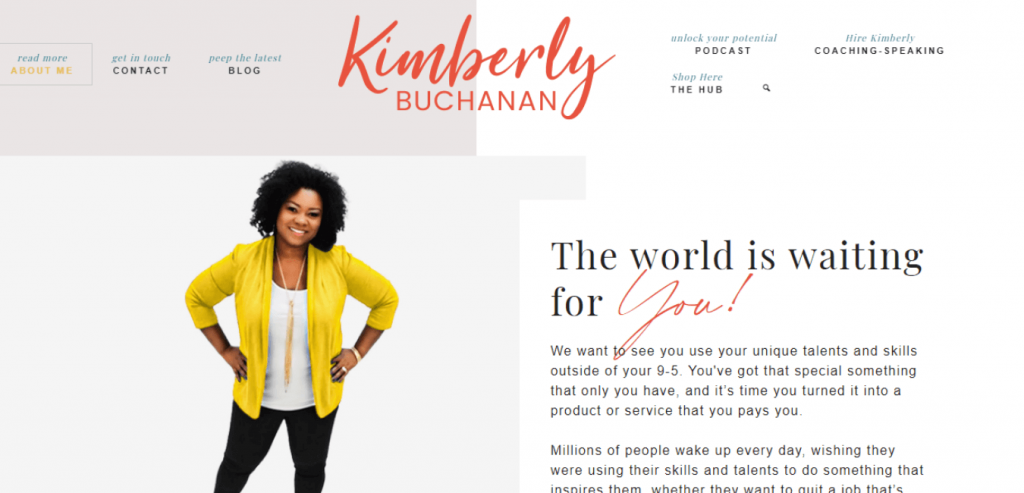 Kimberly Buchanan Business coaching website with resources and blog