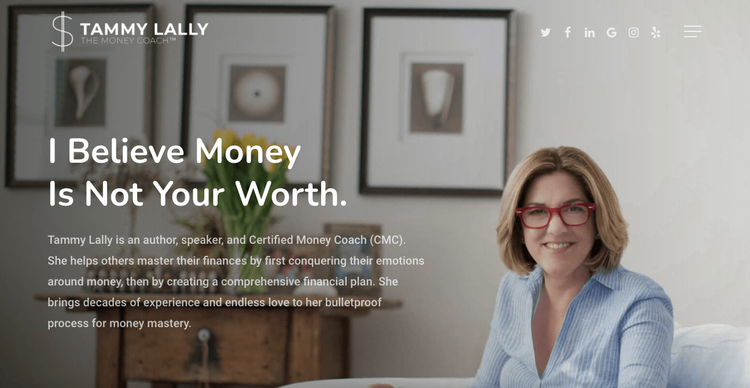 Tammy Lally's coaching website with video and Ted Talk feature