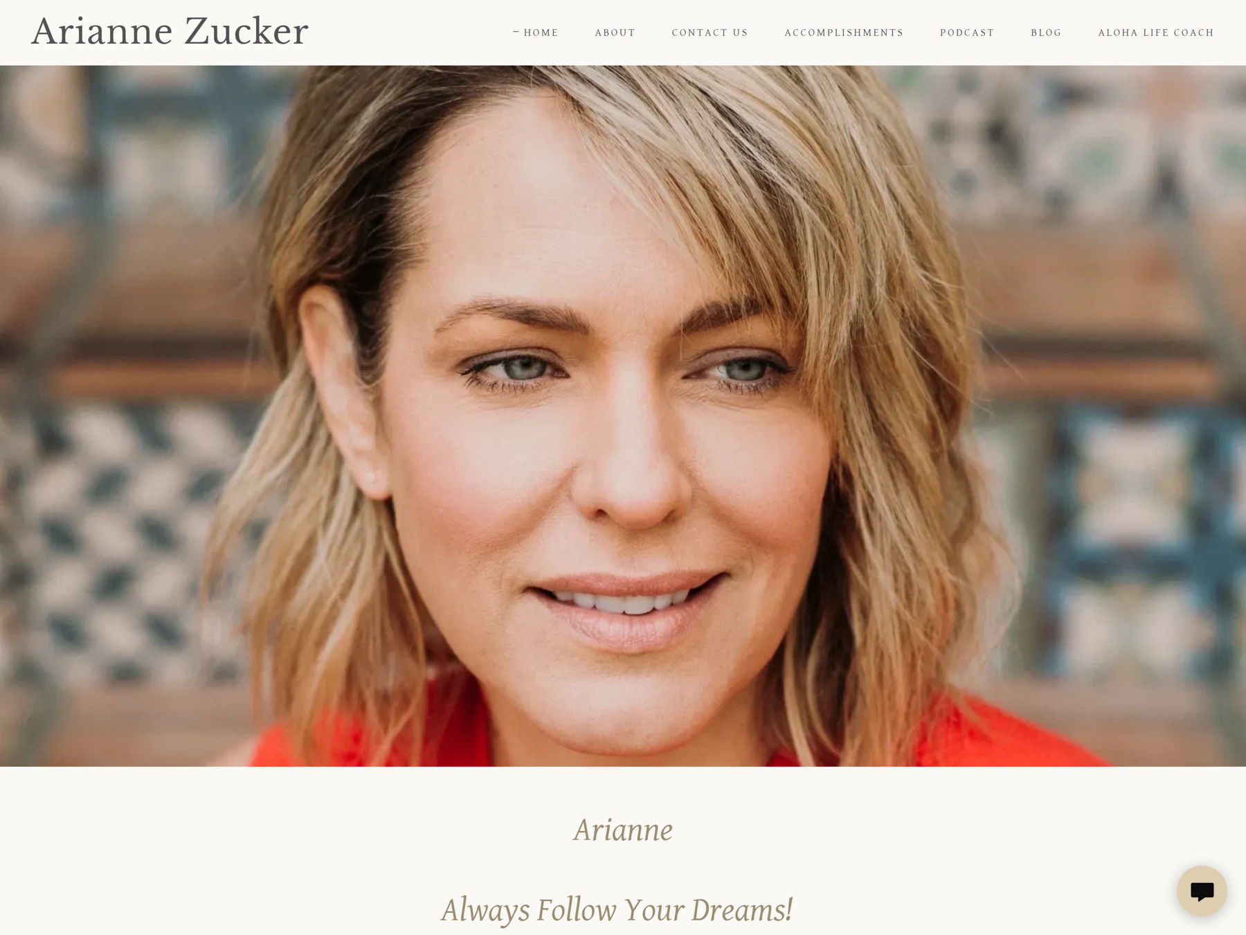 Screenshot of Arianne Zucker, from the coach websites collection.