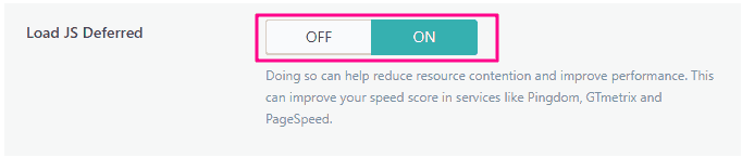 LiteSpeed Cache load JS deferred setting