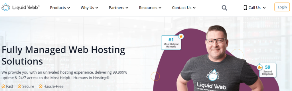 Liquid Web managed hosting dashboard with Heroic Support chat interface