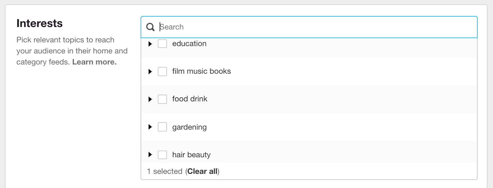 Pinterest Advertising Strategies 18 Pinterest interest targeting