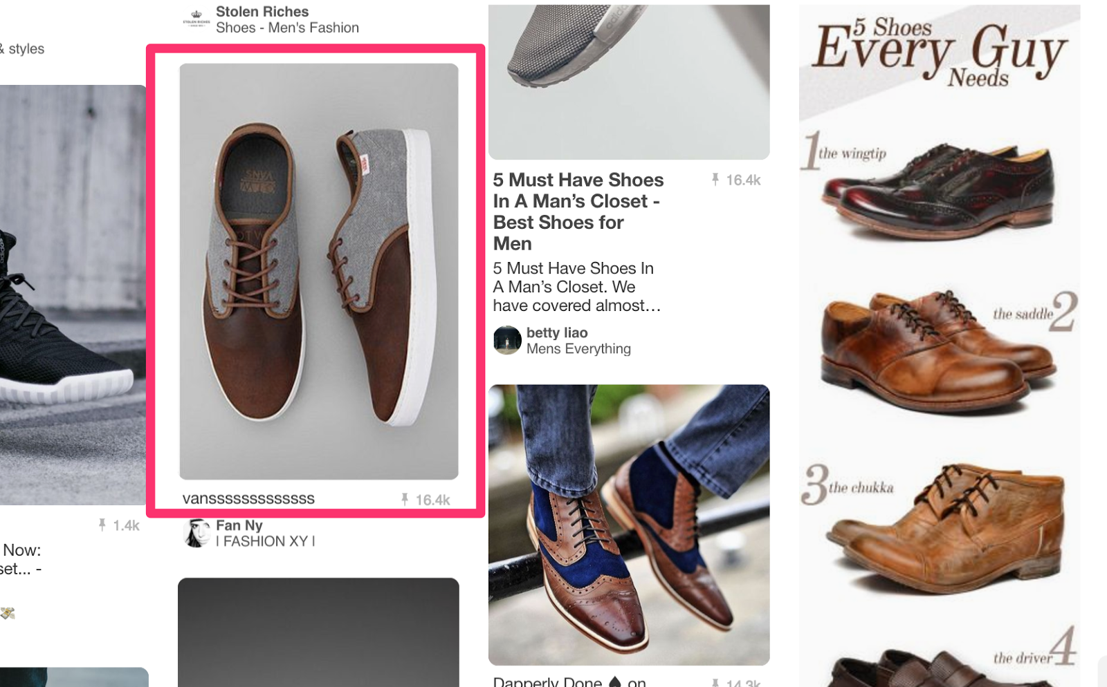 Pinterest Advertising Strategies 37 Shoes pin in feed