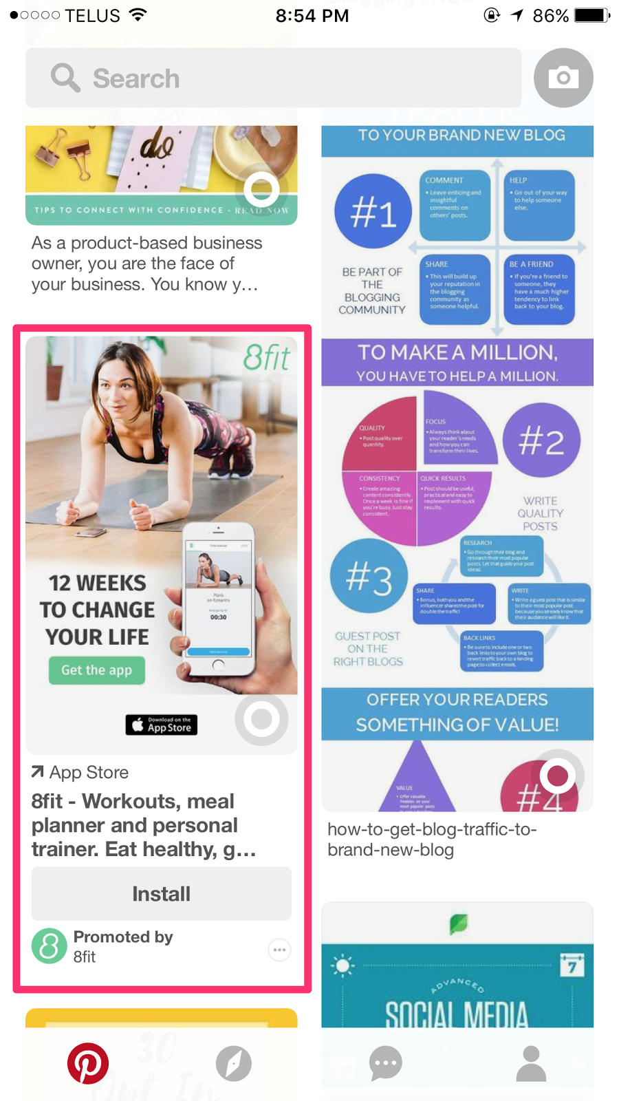 Pinterest Advertising Strategies 11 Promoted pin example in Pinterest feed