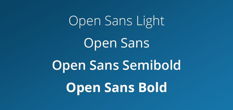 Serif vs Sans Serif 11 Font weight comparison showing light, regular, semibold, and bold variations of the same typeface