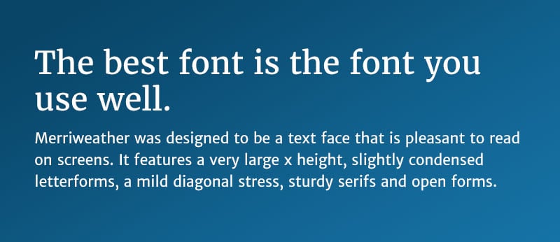 Serif vs Sans Serif 10 Example of Merriweather serif and Merriweather Sans paired together showing effective font contrast